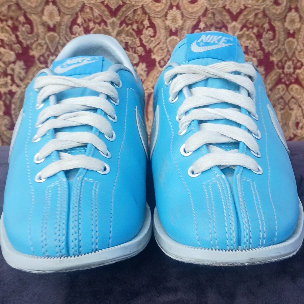 Nike Vintage 1984 Bowling Shoes Blue Silver Rare Retro 80s Leather Women's 7.5